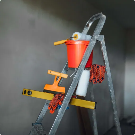 Handwerkliches Detail auf einer Baustelle